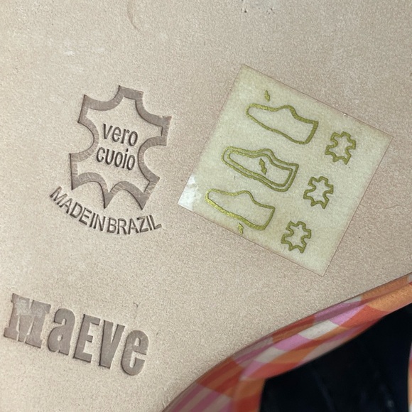 NWOT Maeve Gingham Square Toe Wedge Heels Size 7 - Picture 10 of 15